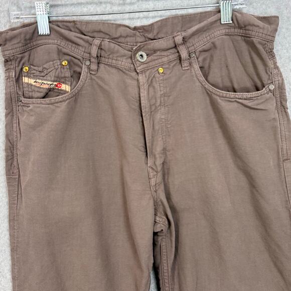 Diesel Industries Pants Size 33 Button Fly Cotton Linen Casual - Picture 3 of 16